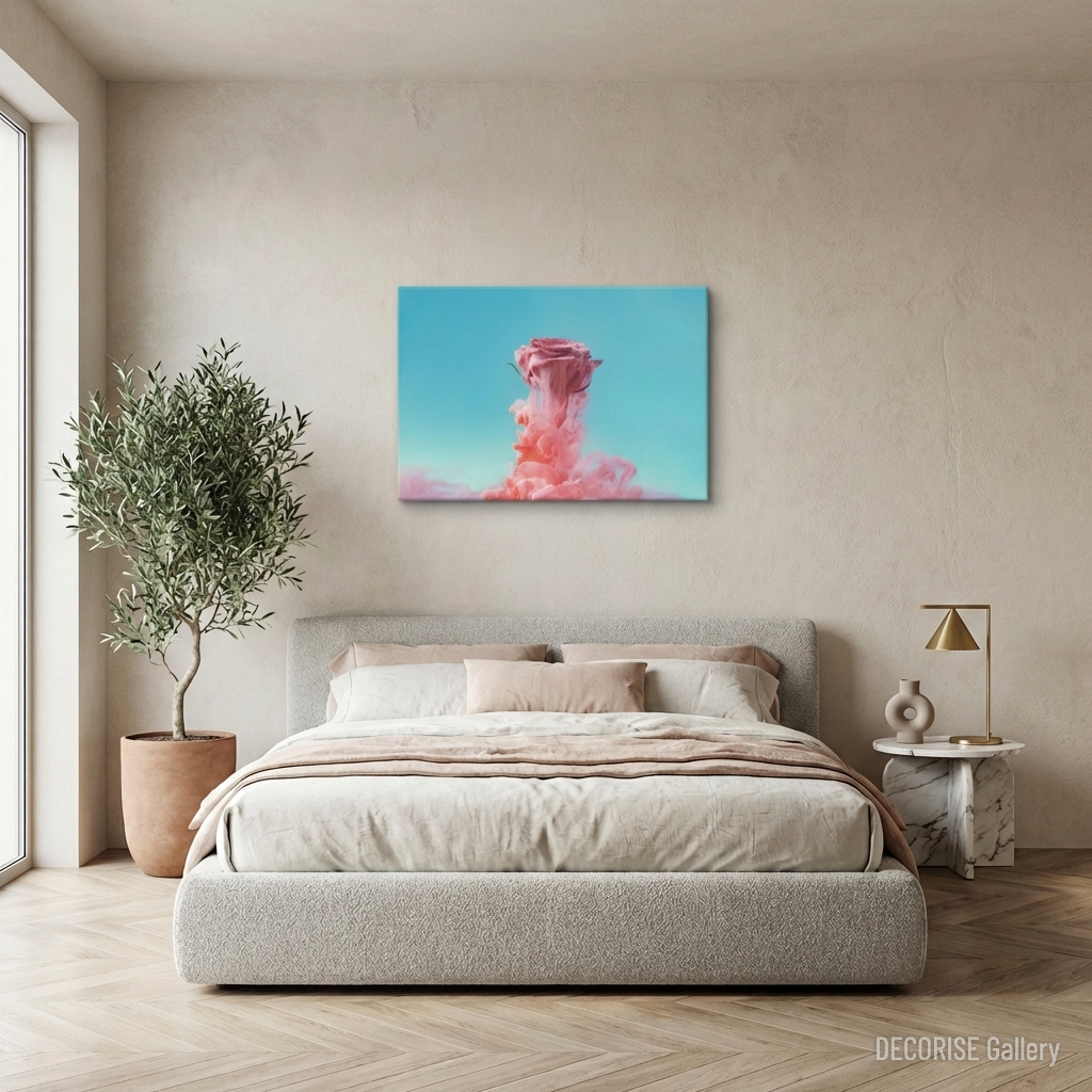 Różowa róża w różowej mgle