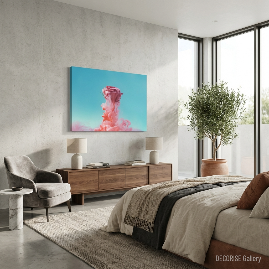 Różowa róża w różowej mgle