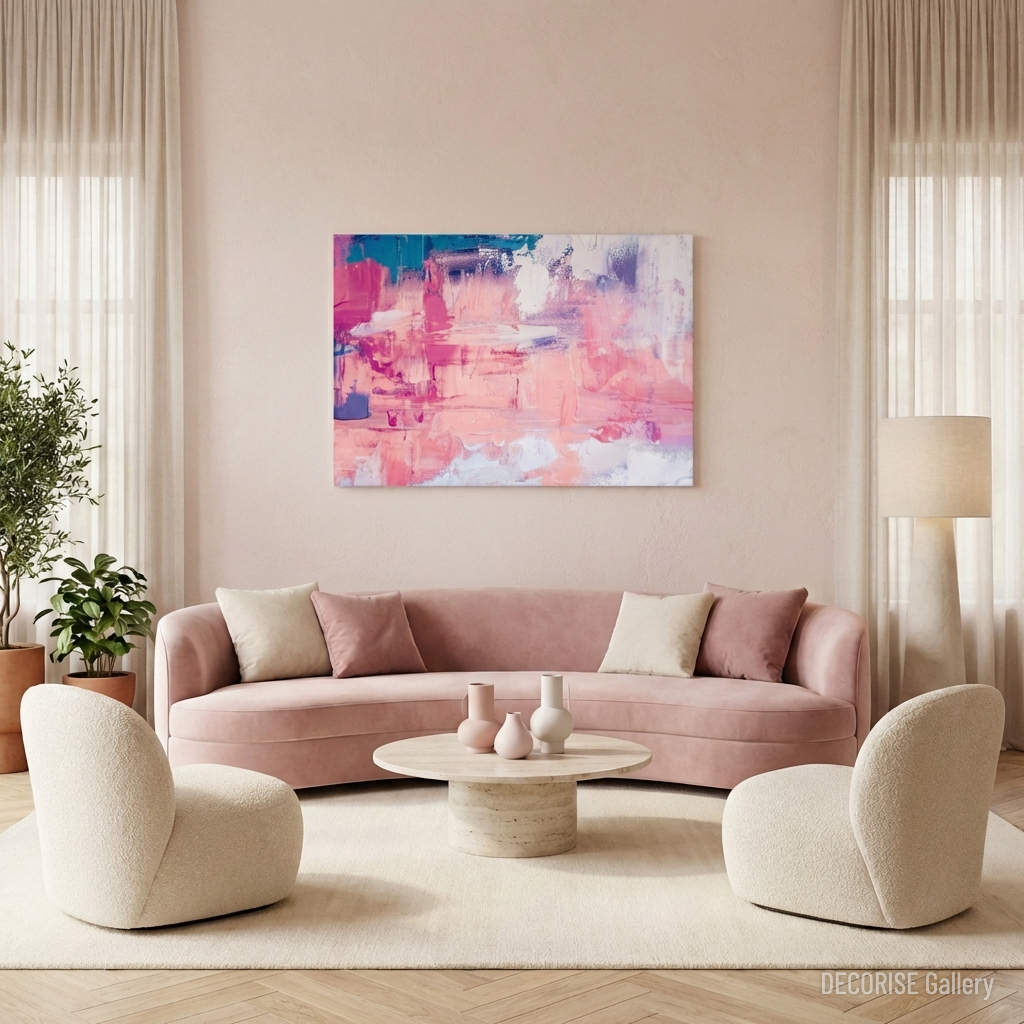 Różowe i białe abstrakcyjne pociągnięcia pędzla