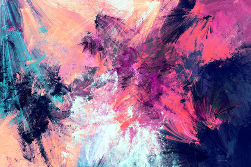 Abstrakcyjne pociągnięcia pędzla w różu i granacie