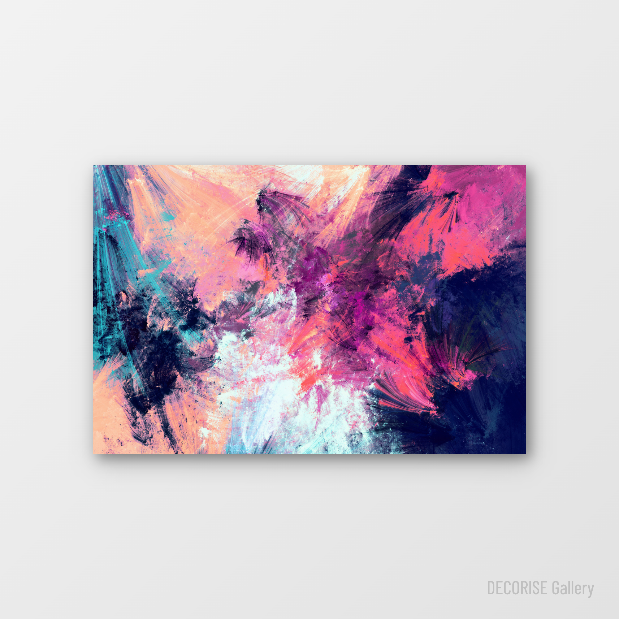 Abstrakcyjne pociągnięcia pędzla w różu i granacie