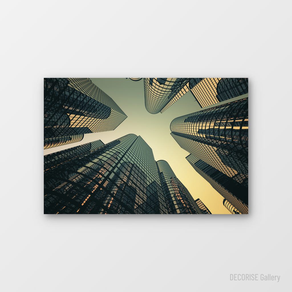 Szklane drapacze chmur widziane z dołu