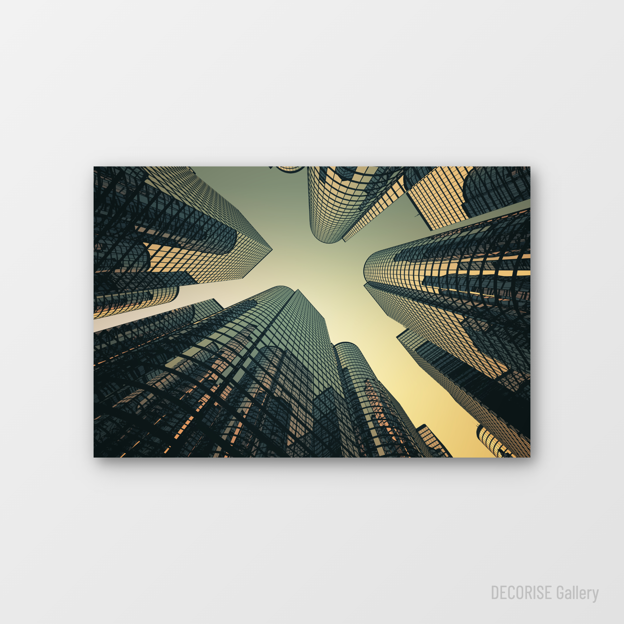 Szklane drapacze chmur widziane z dołu