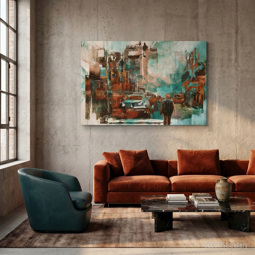 Postać na zatłoczonej miejskiej ulicy