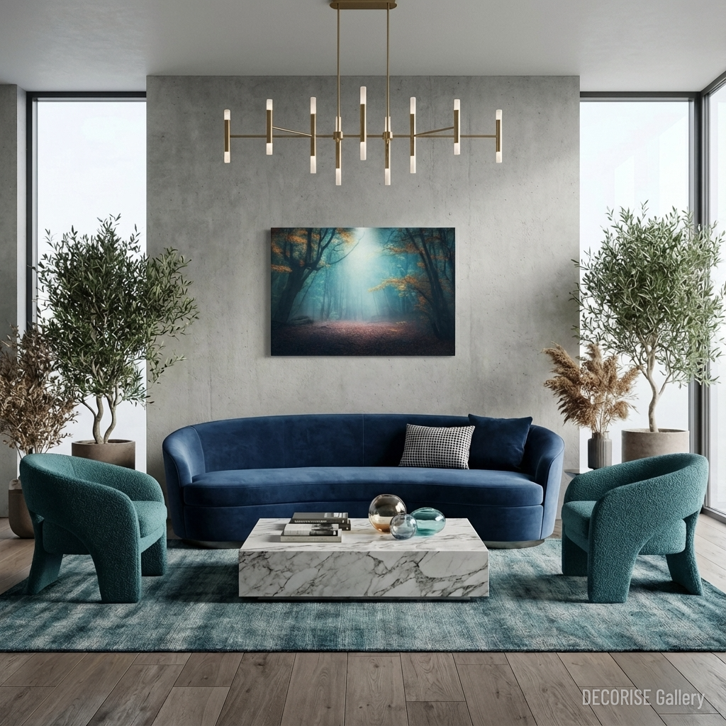 Jesienny las w gęstej mgle