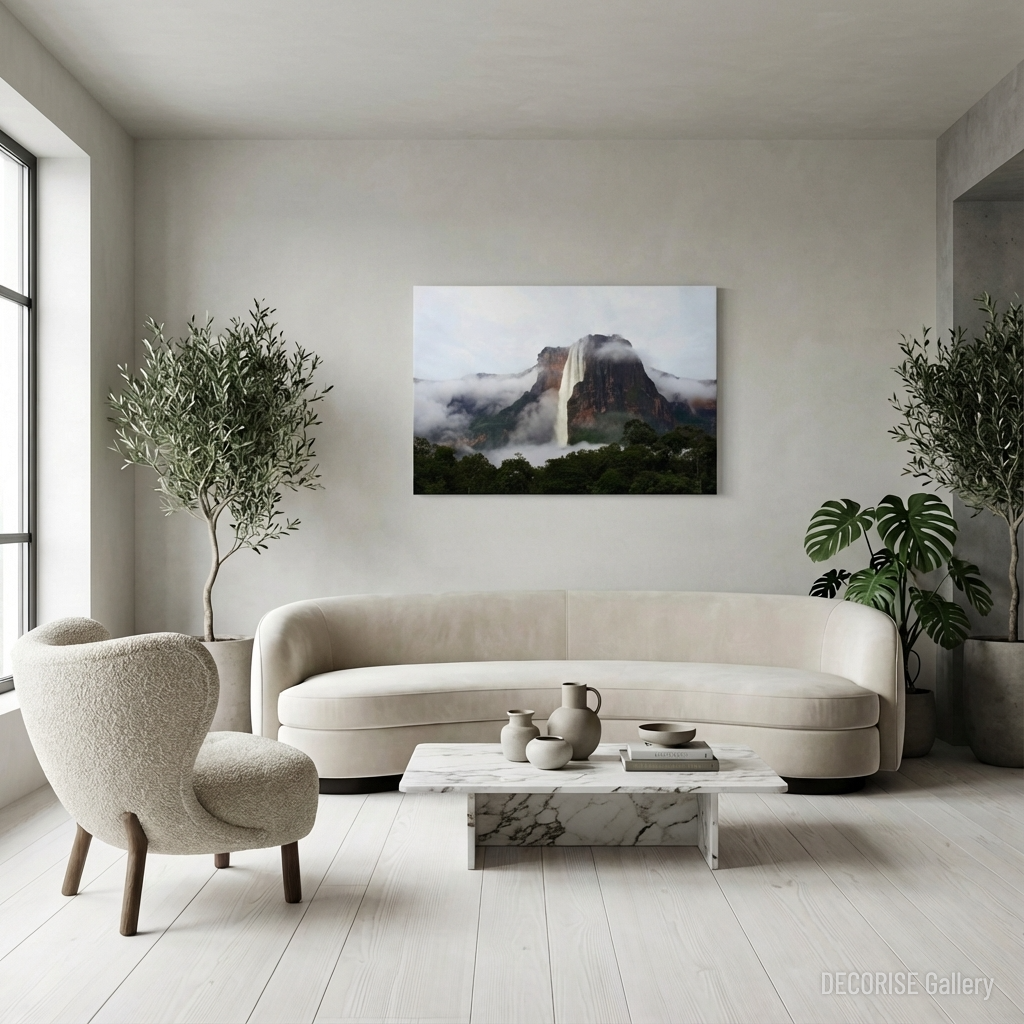 Wodospad Salto Angel w chmurach