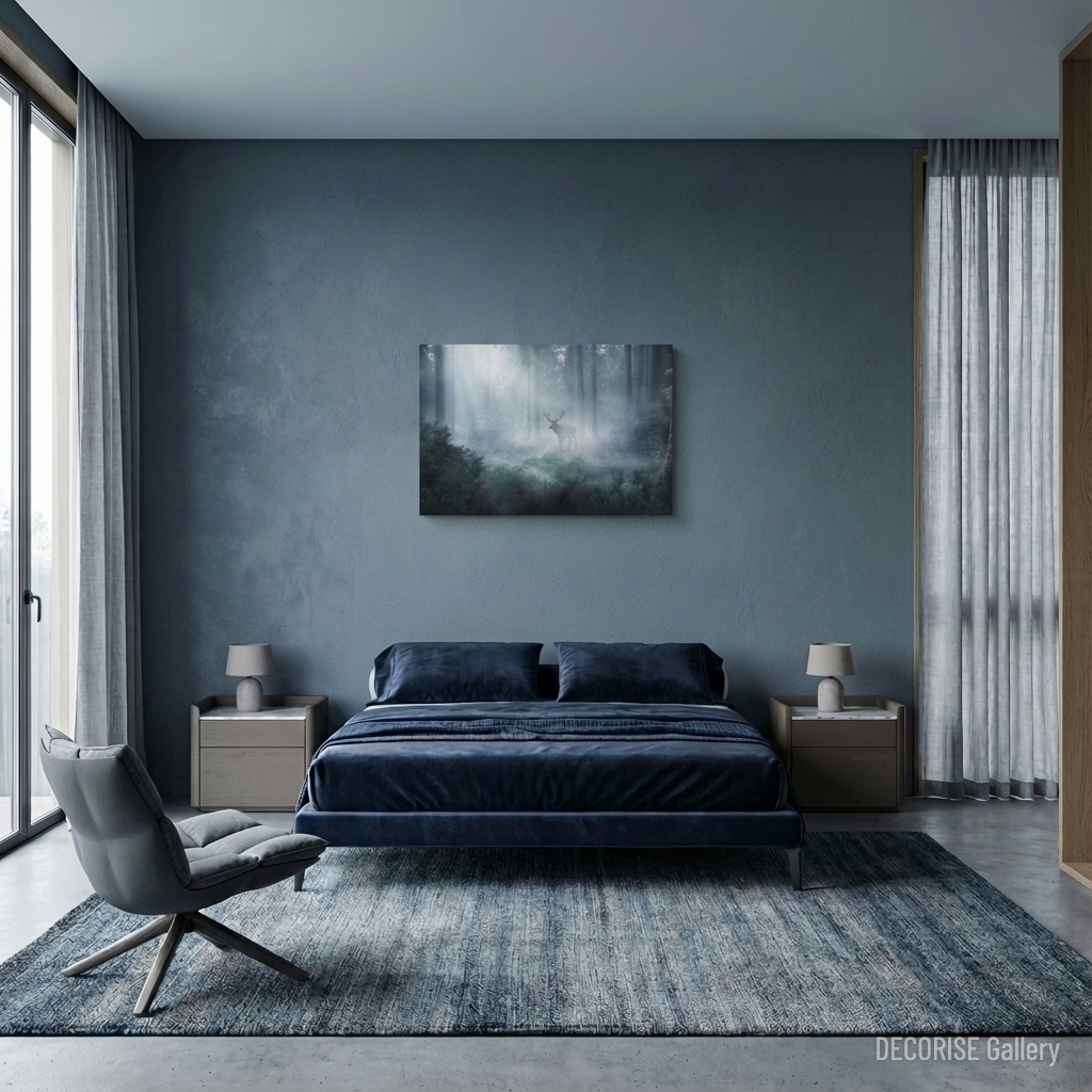 Jeleń we mgle w lesie