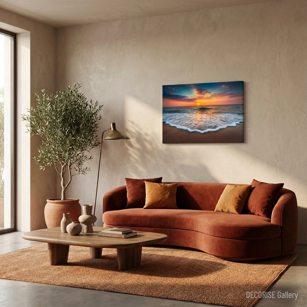 Zachód słońca nad brzegiem morza