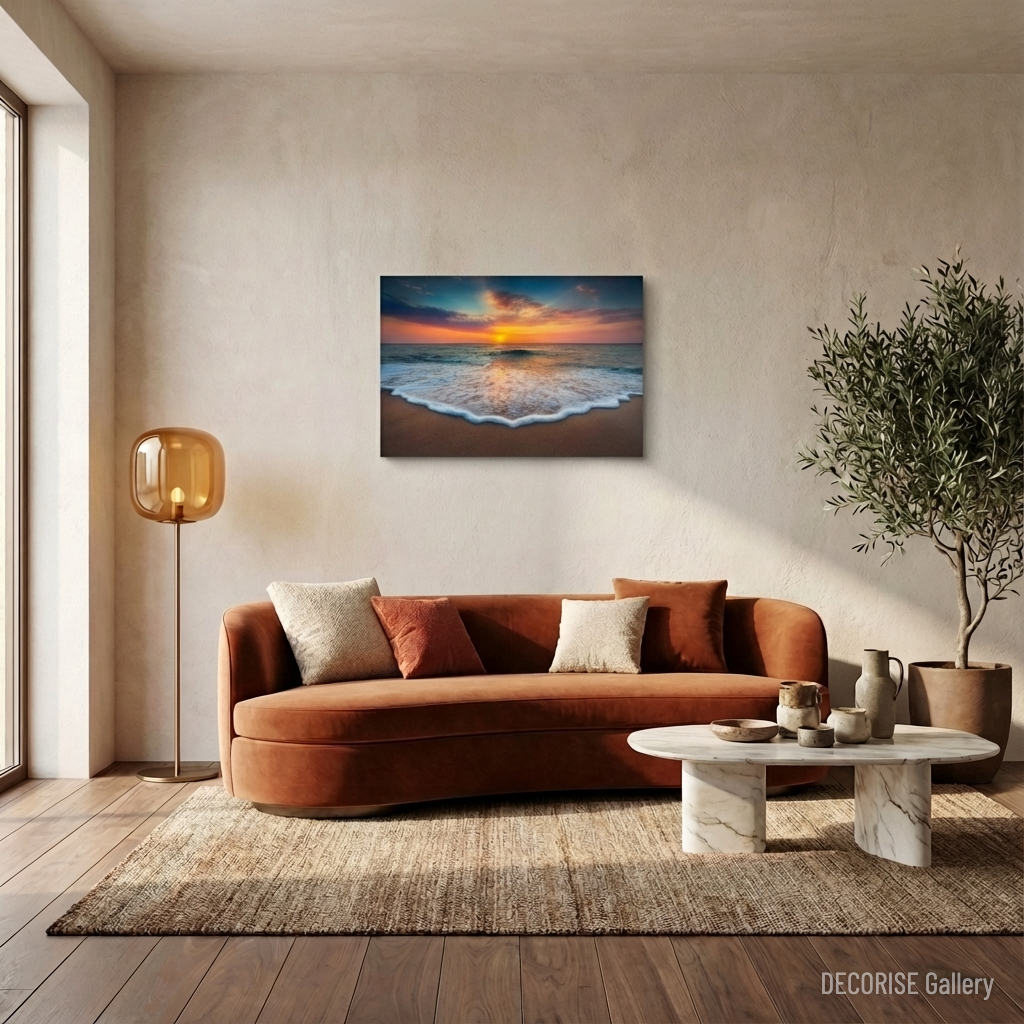 Zachód słońca nad brzegiem morza