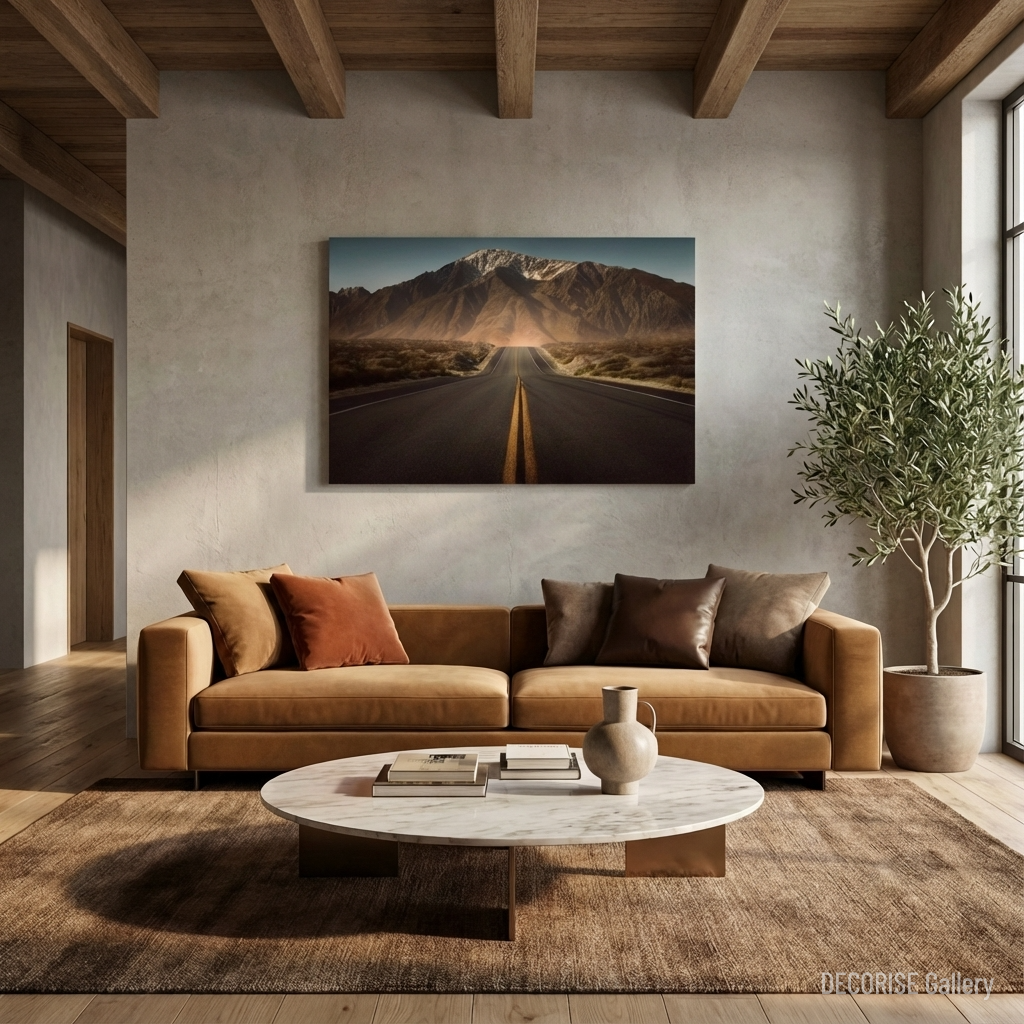 Droga prowadząca do ośnieżonych gór