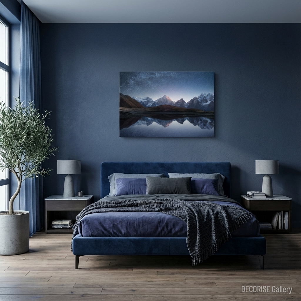 Gwieździste niebo nad ośnieżonymi szczytami