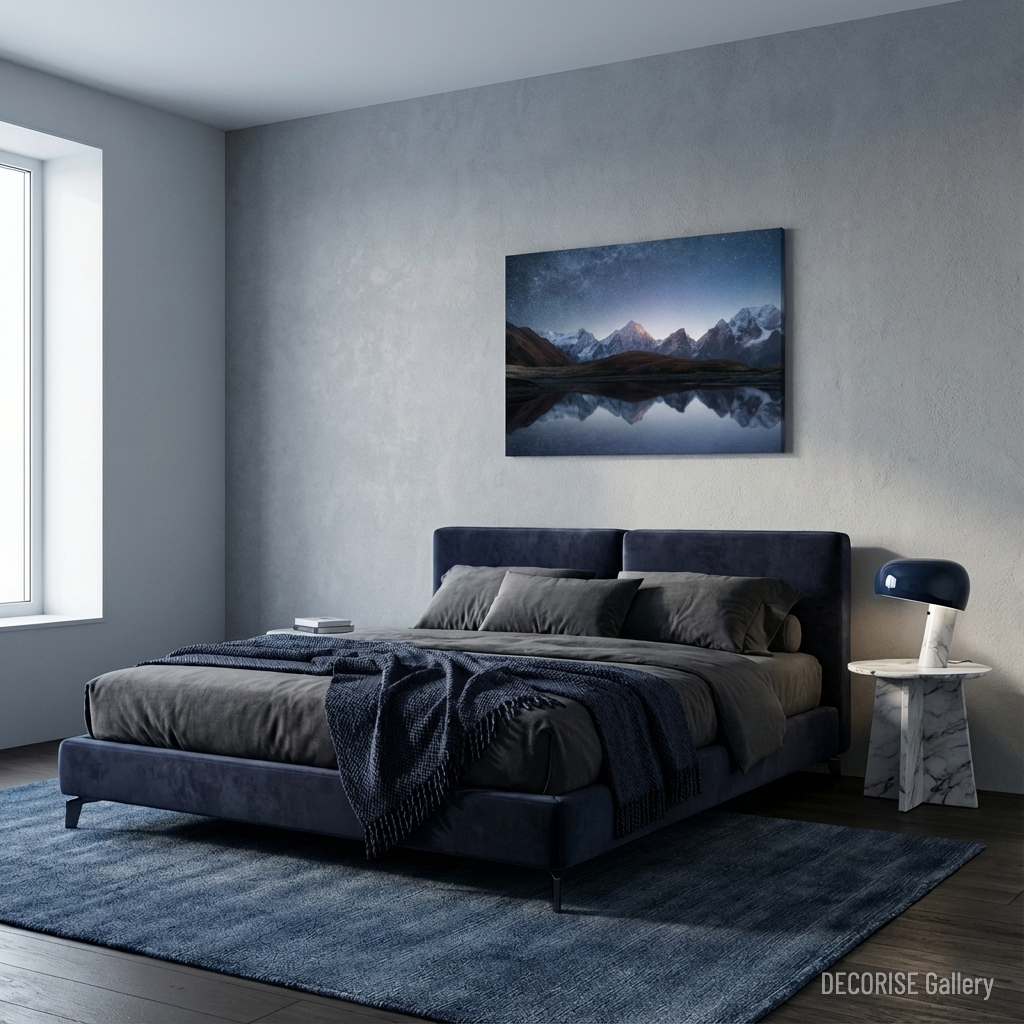 Gwieździste niebo nad ośnieżonymi szczytami