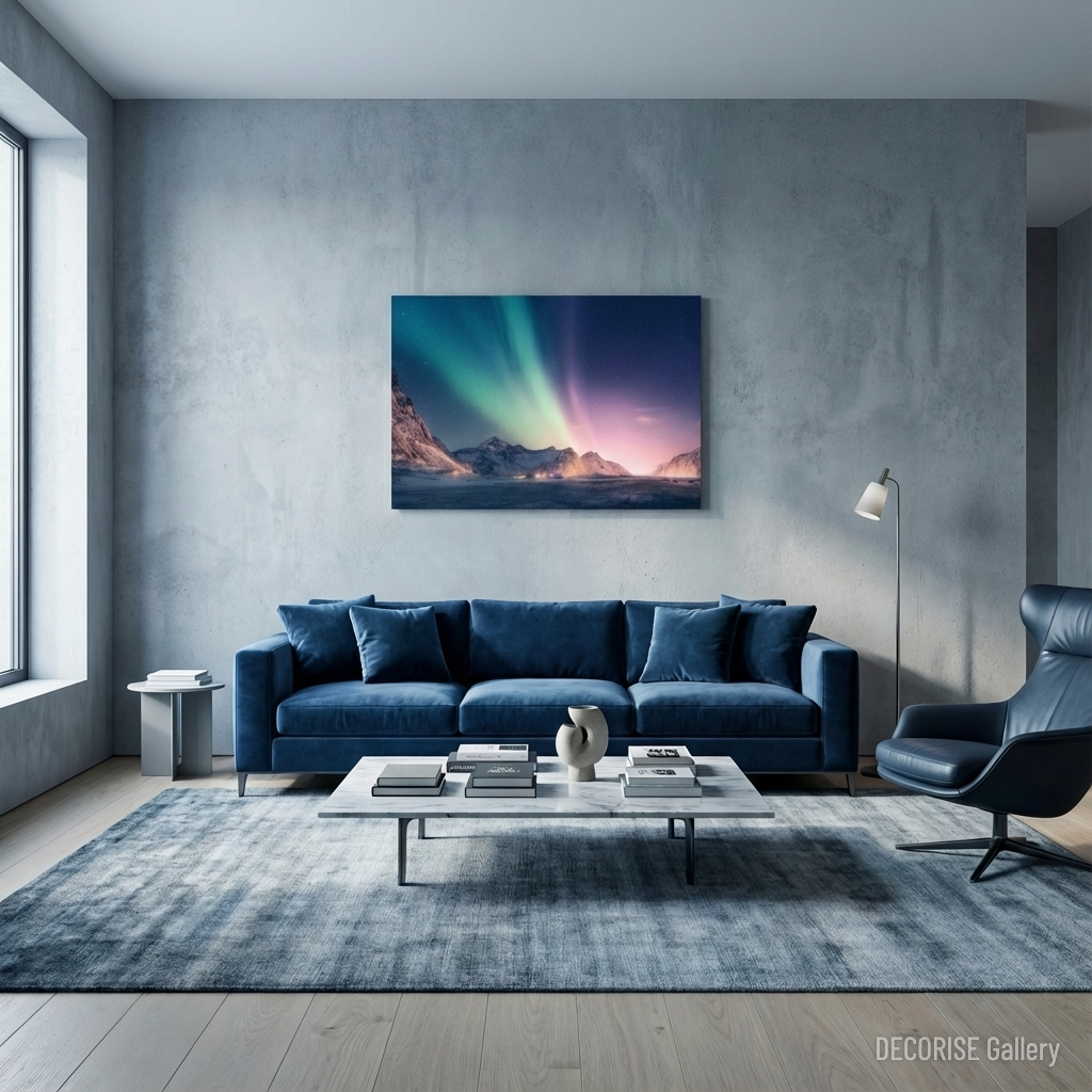 Zorza polarna nad ośnieżonymi górami