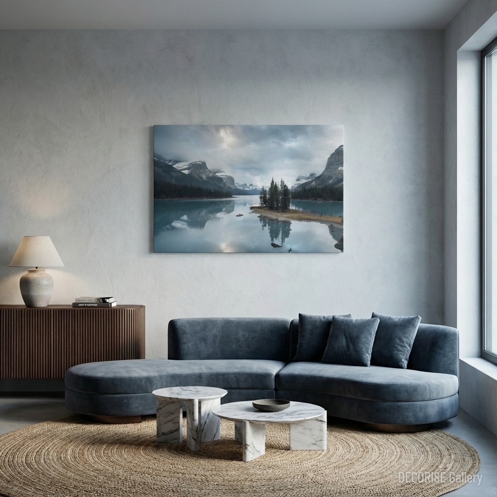 Czerwony kajak na jeziorze w górach