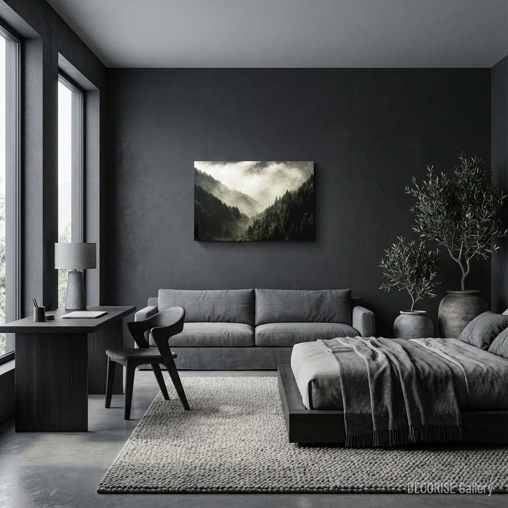 Las iglasty w gęstej mgle