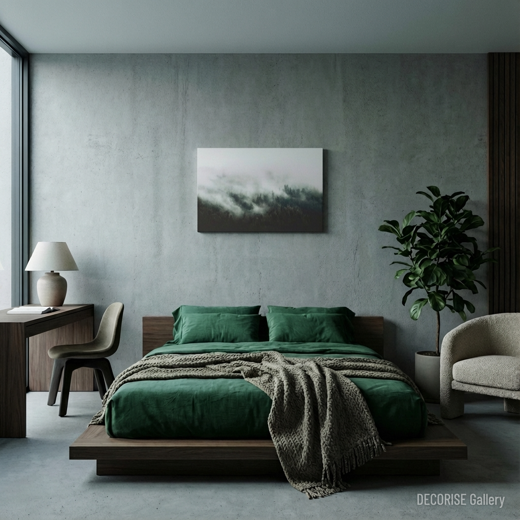 Gęsta mgła nad iglastym lasem