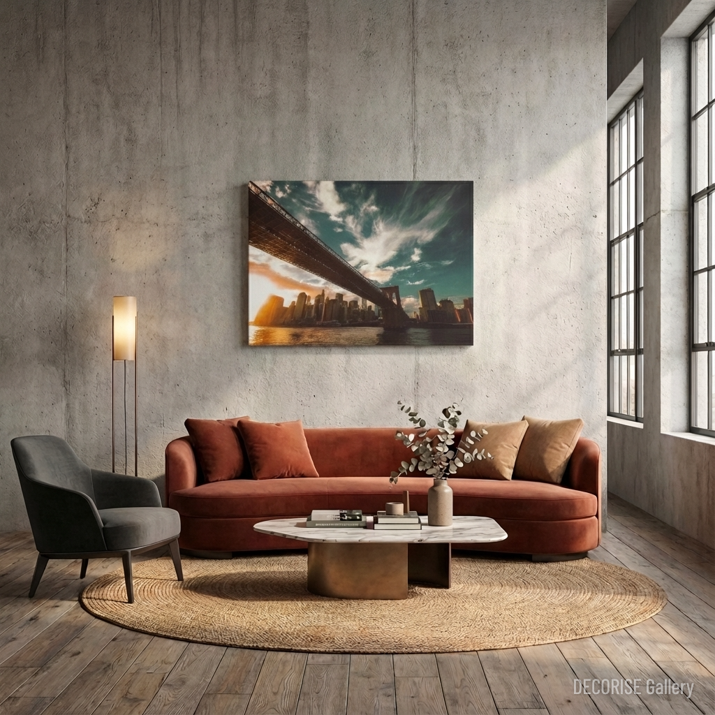 Most Brookliński o zachodzie słońca