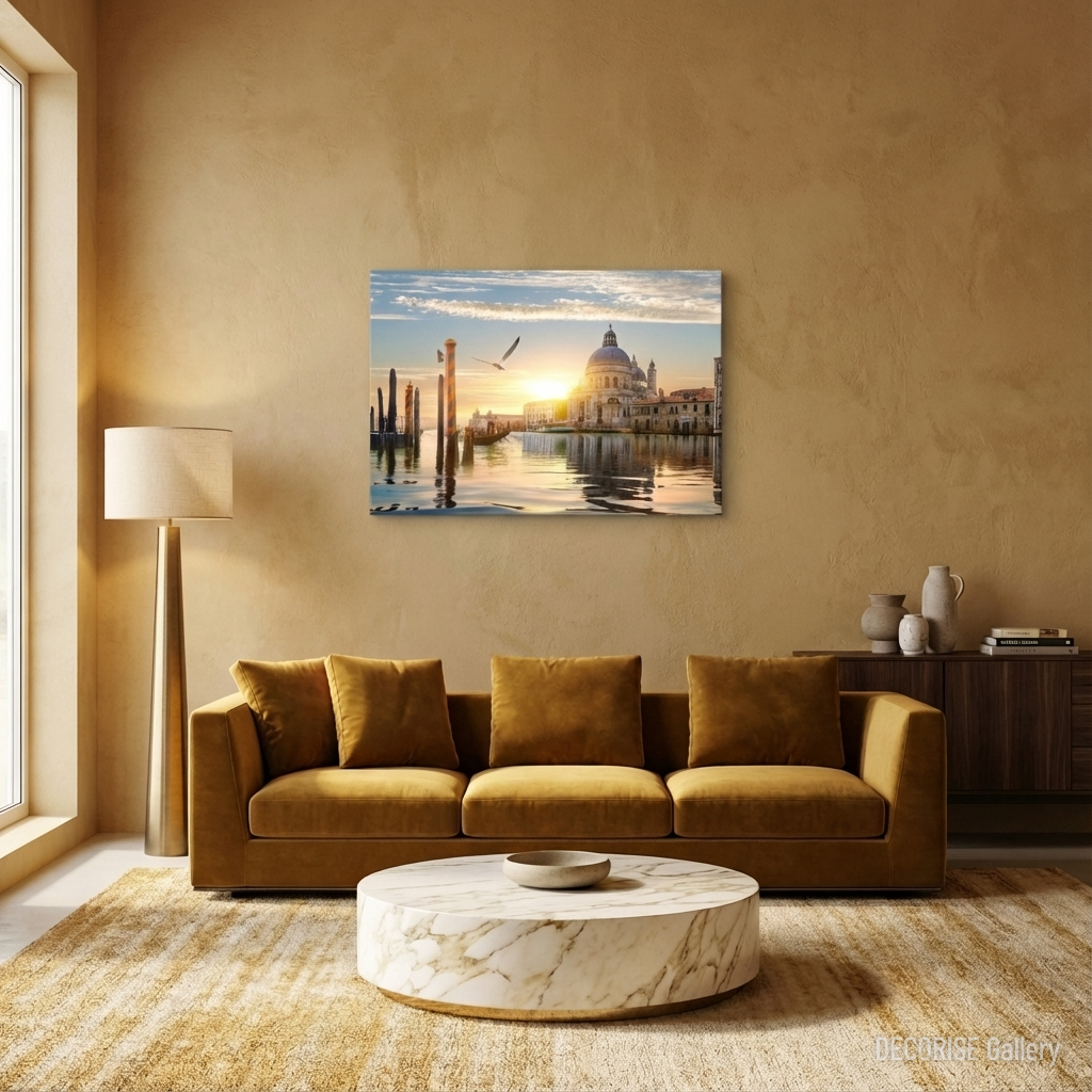 Gondola na tle bazyliki w Wenecji