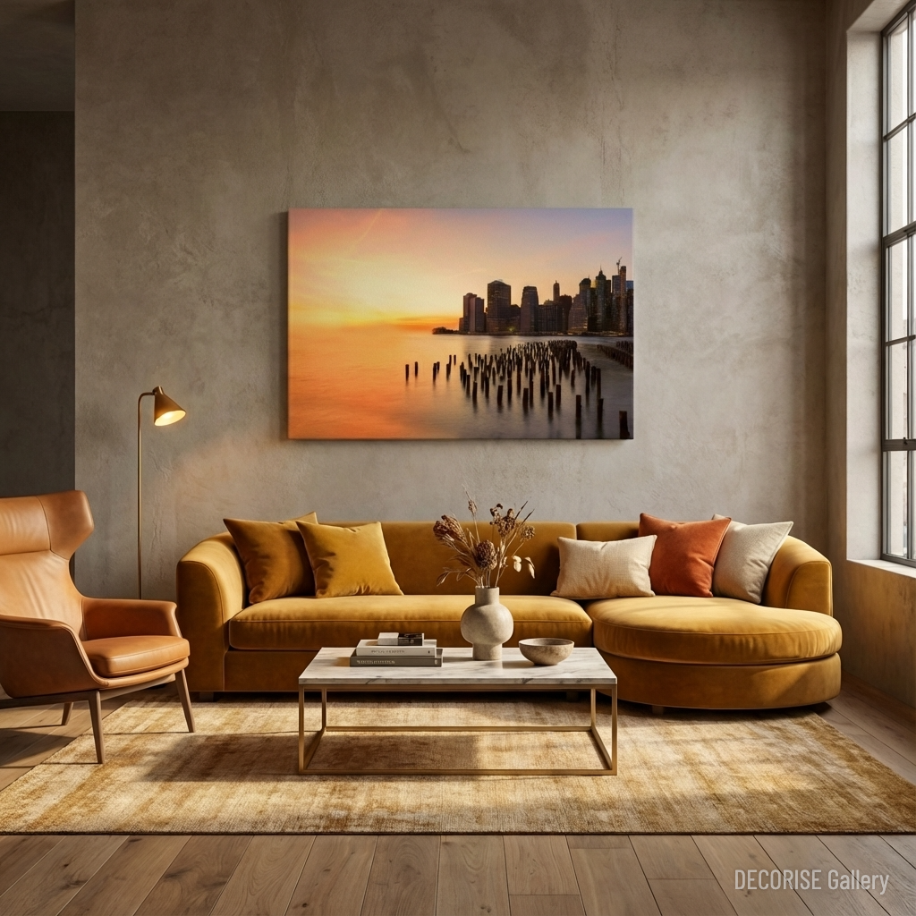 Panorama Nowego Jorku o wschodzie słońca