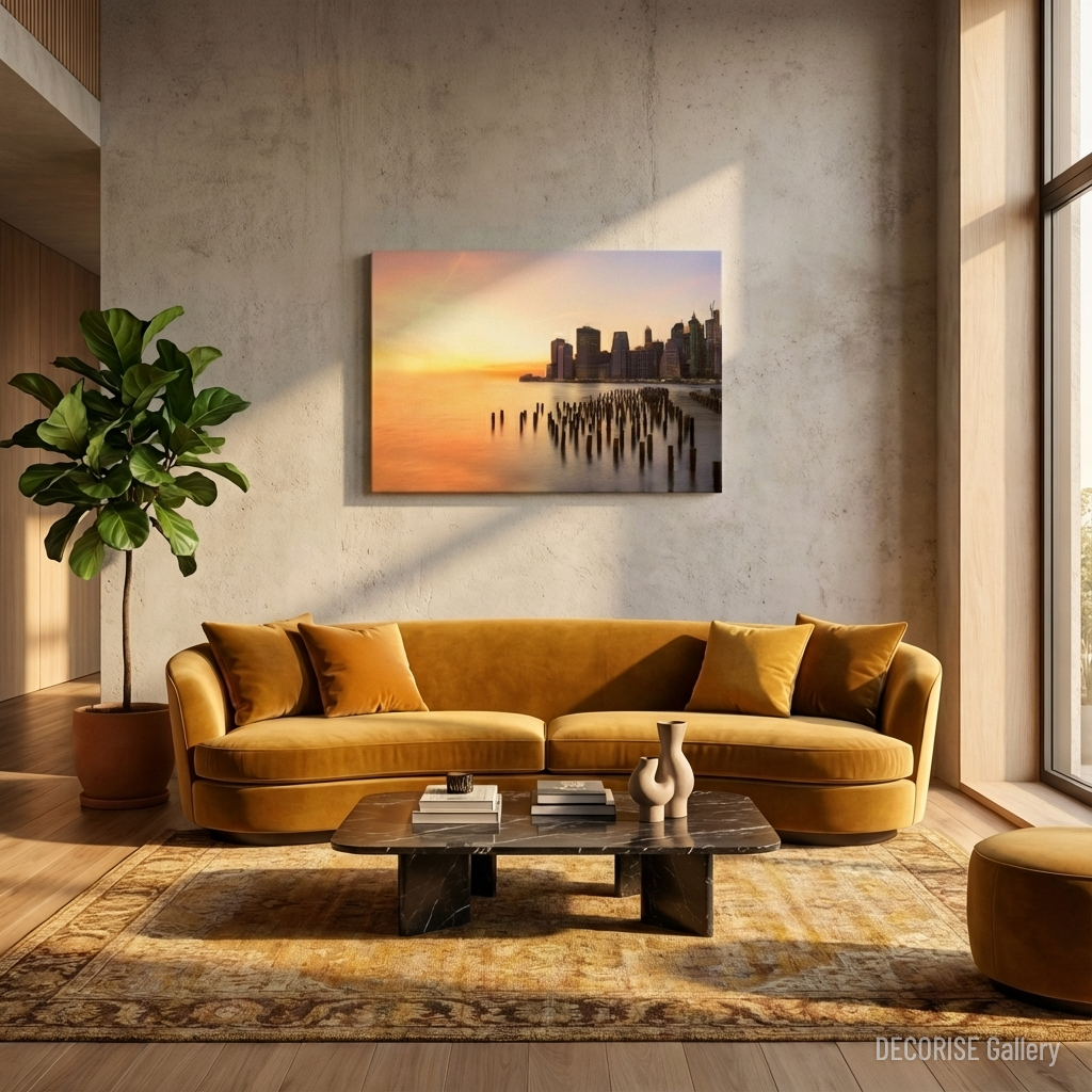 Panorama Nowego Jorku o wschodzie słońca