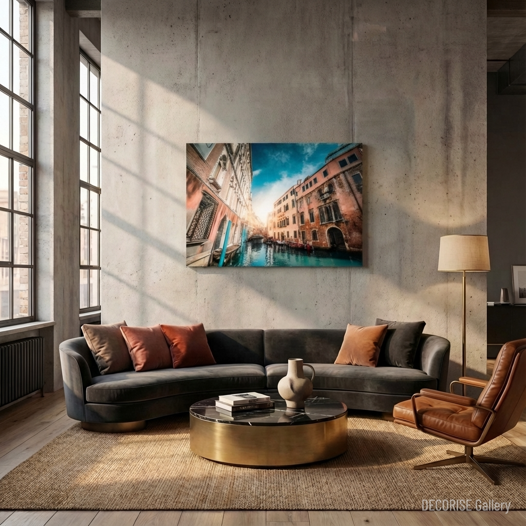 Kanał w Wenecji z gondolą