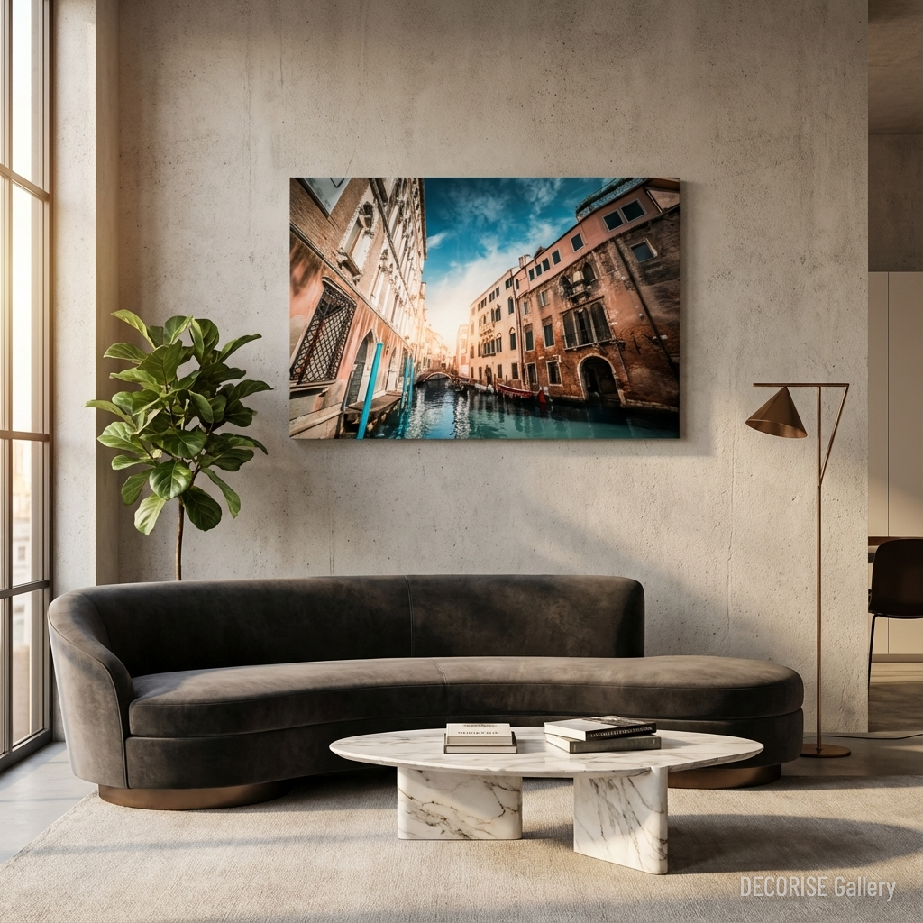 Kanał w Wenecji z gondolą