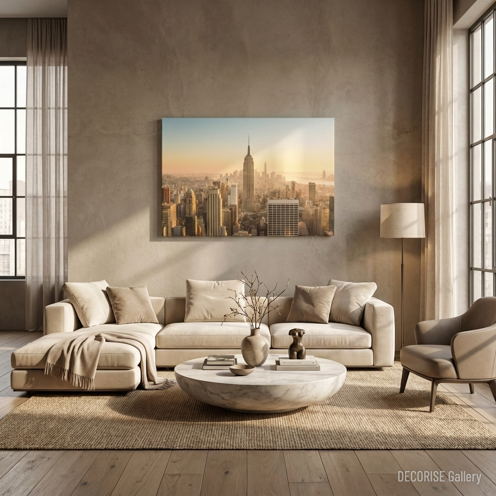 Panorama Nowego Jorku o zachodzie słońca