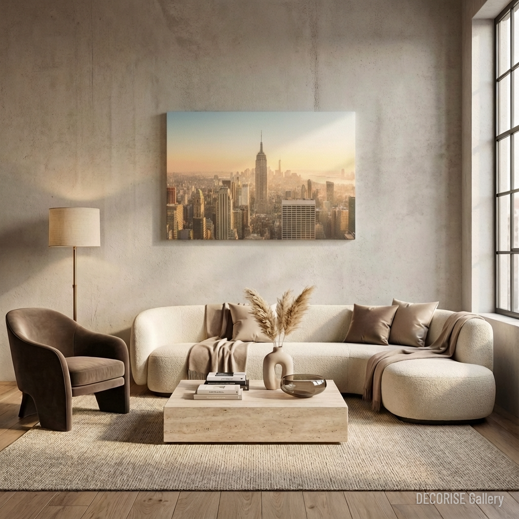 Panorama Nowego Jorku o zachodzie słońca