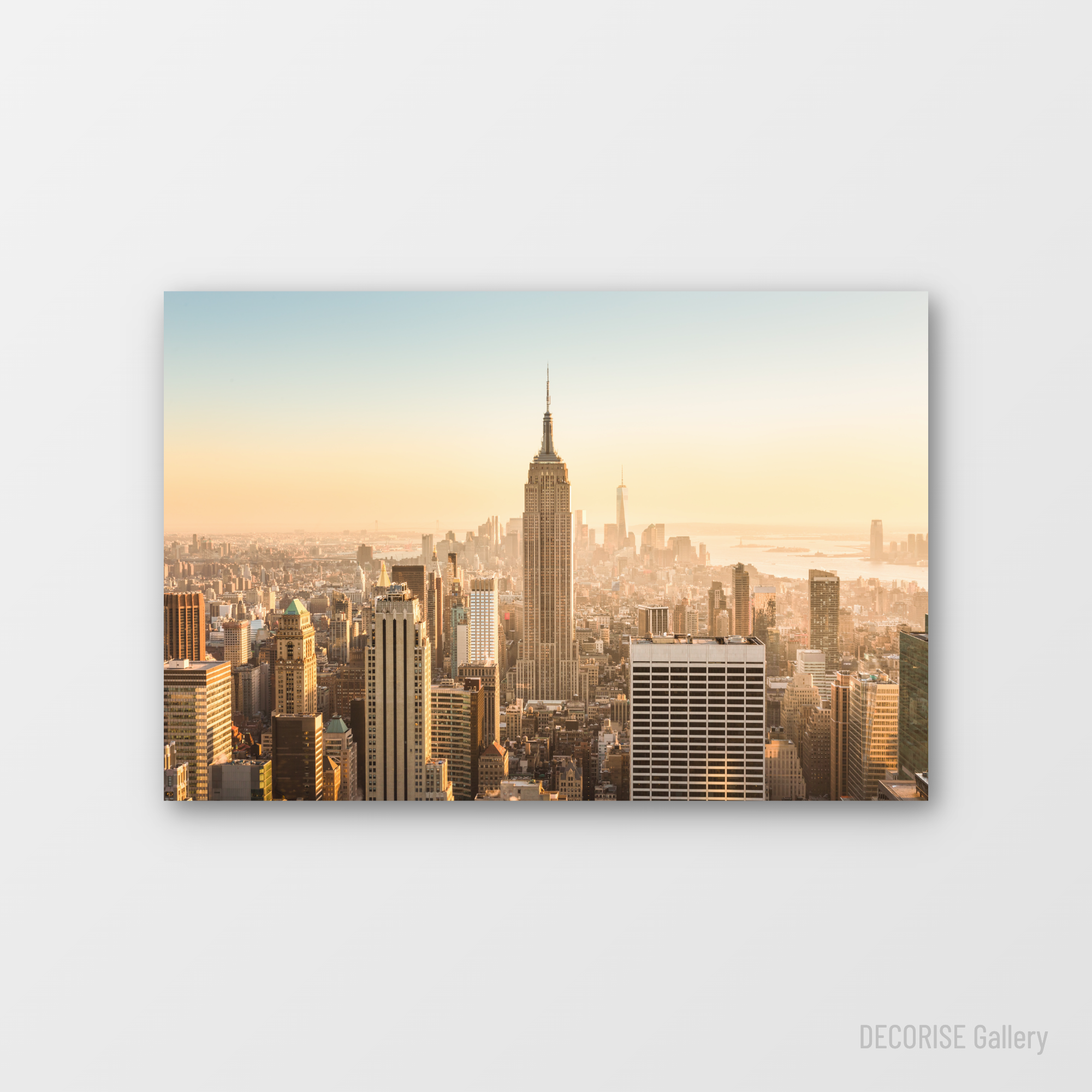 Panorama Nowego Jorku o zachodzie słońca