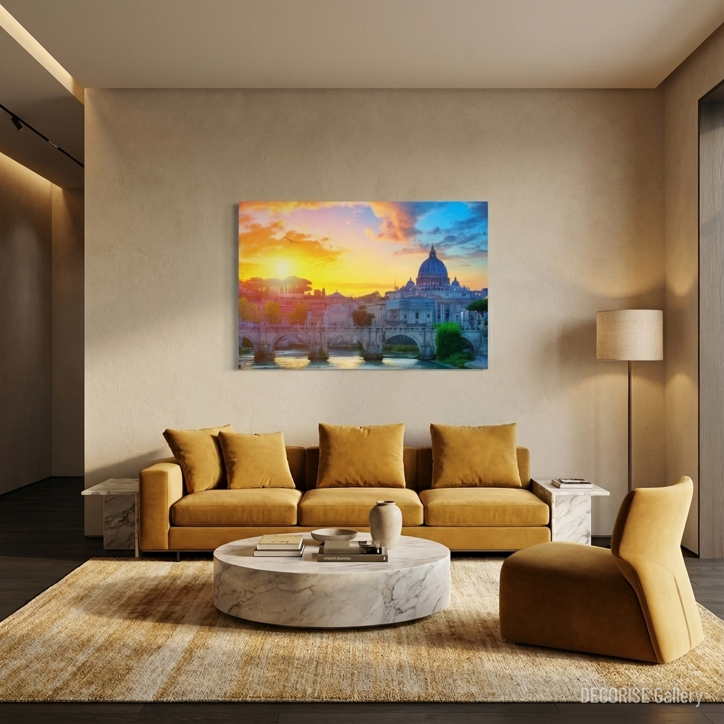 Bazylika św. Piotra o zachodzie słońca