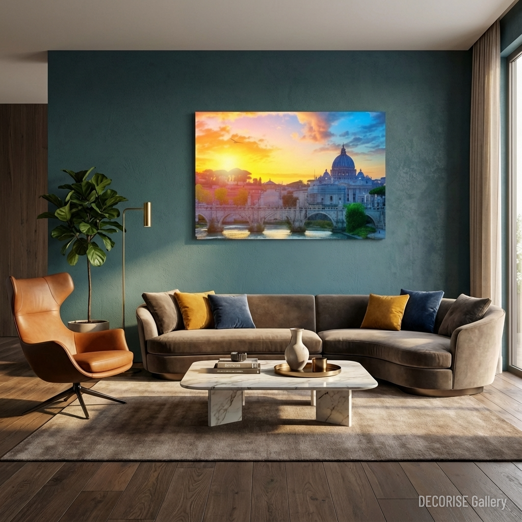 Bazylika św. Piotra o zachodzie słońca