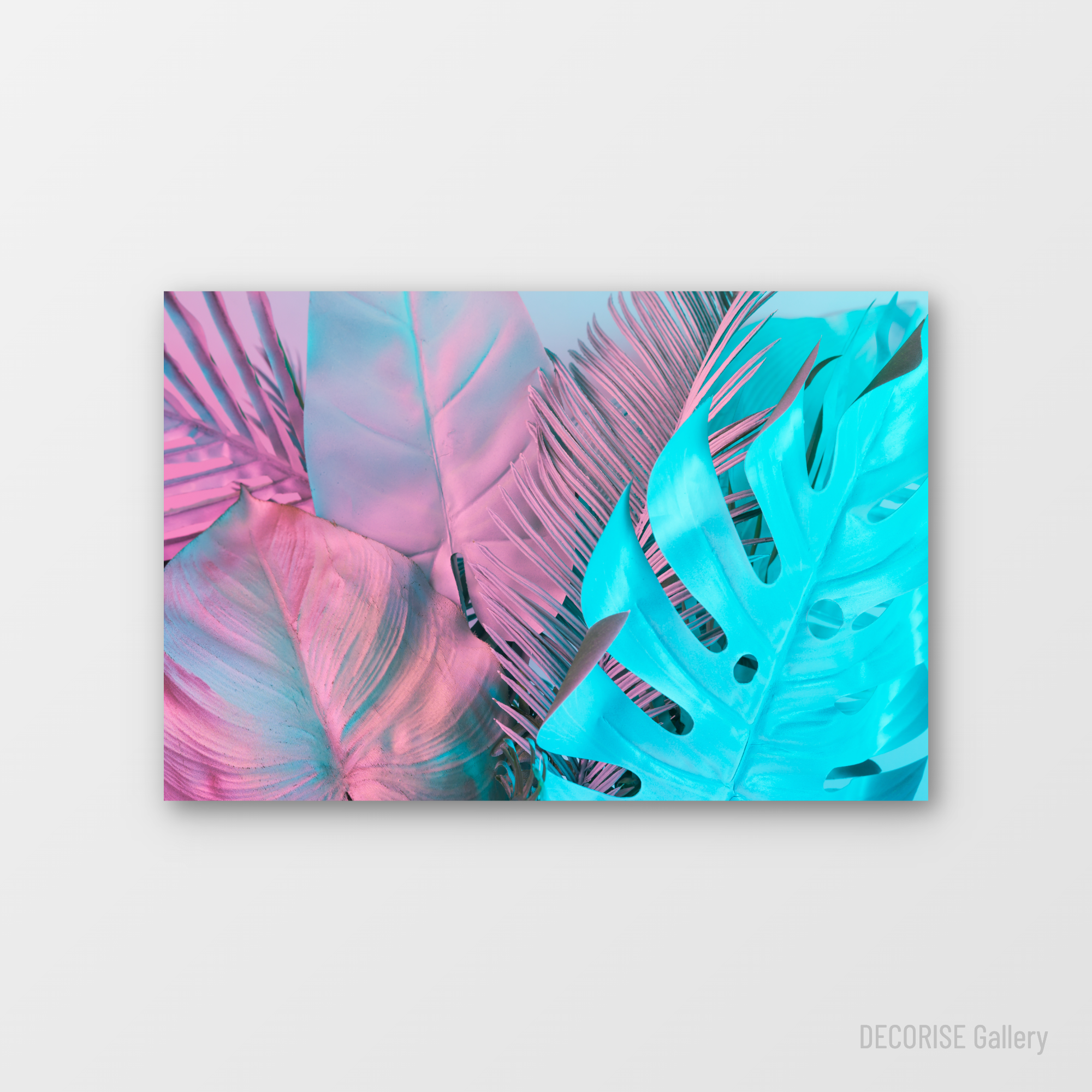 Egzotyczne liście w neonowym świetle