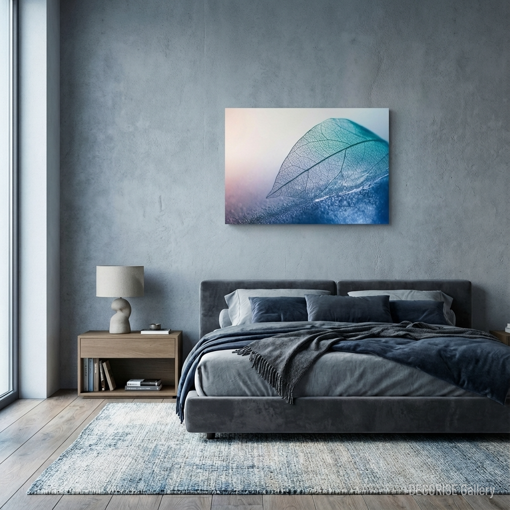 Szkielet liścia w błękicie