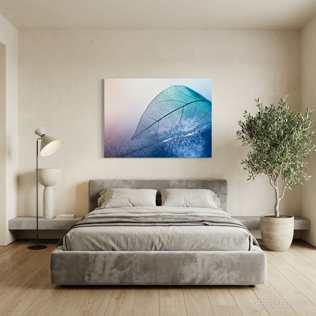 Szkielet liścia w błękicie