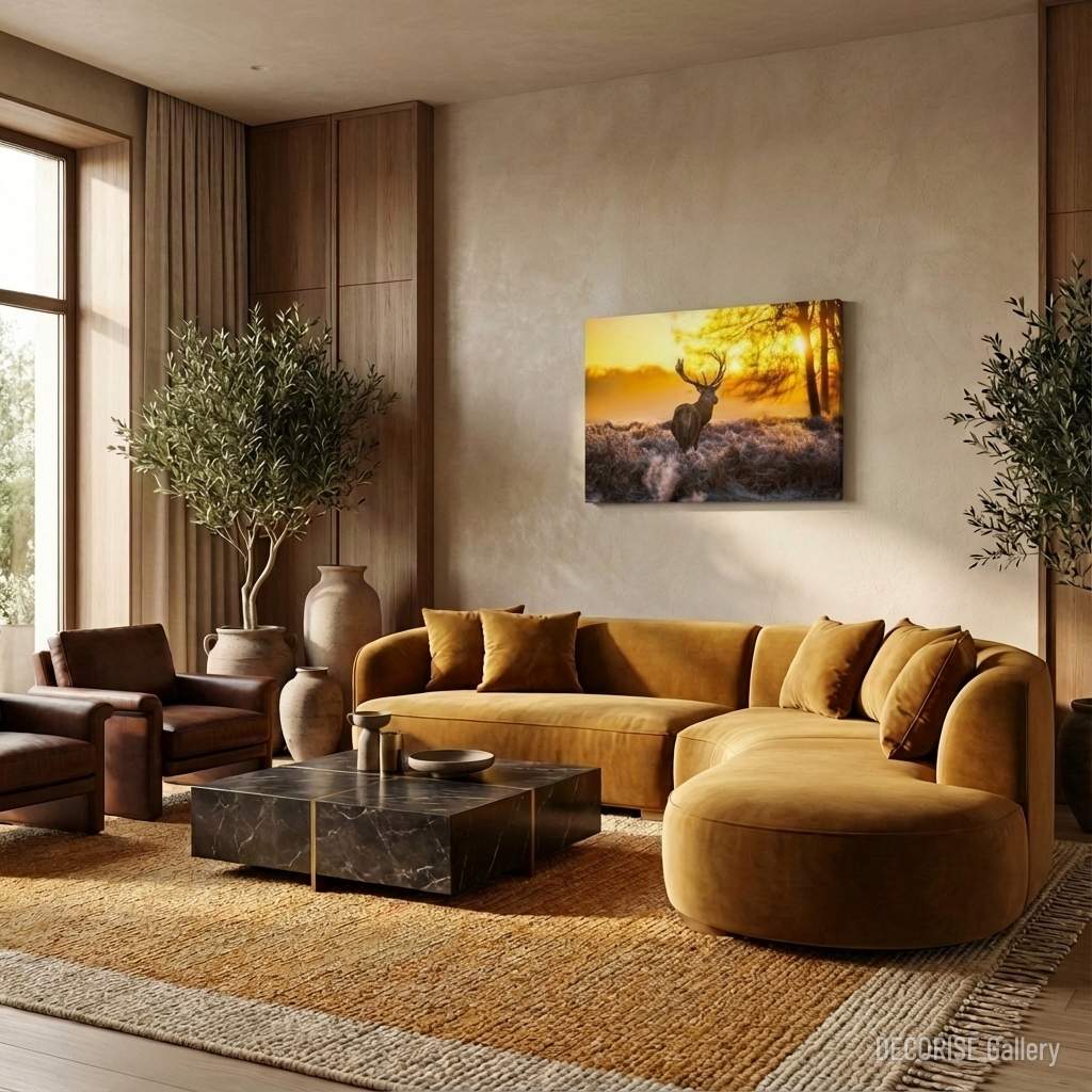 Jeleń na tle wschodu słońca