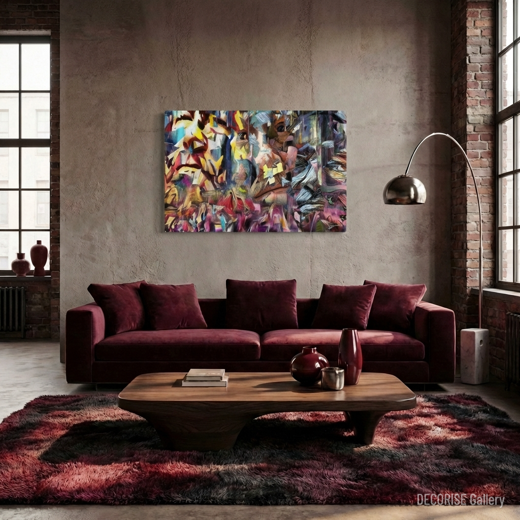 Abstrakcyjny kolaż z fragmentami twarzy