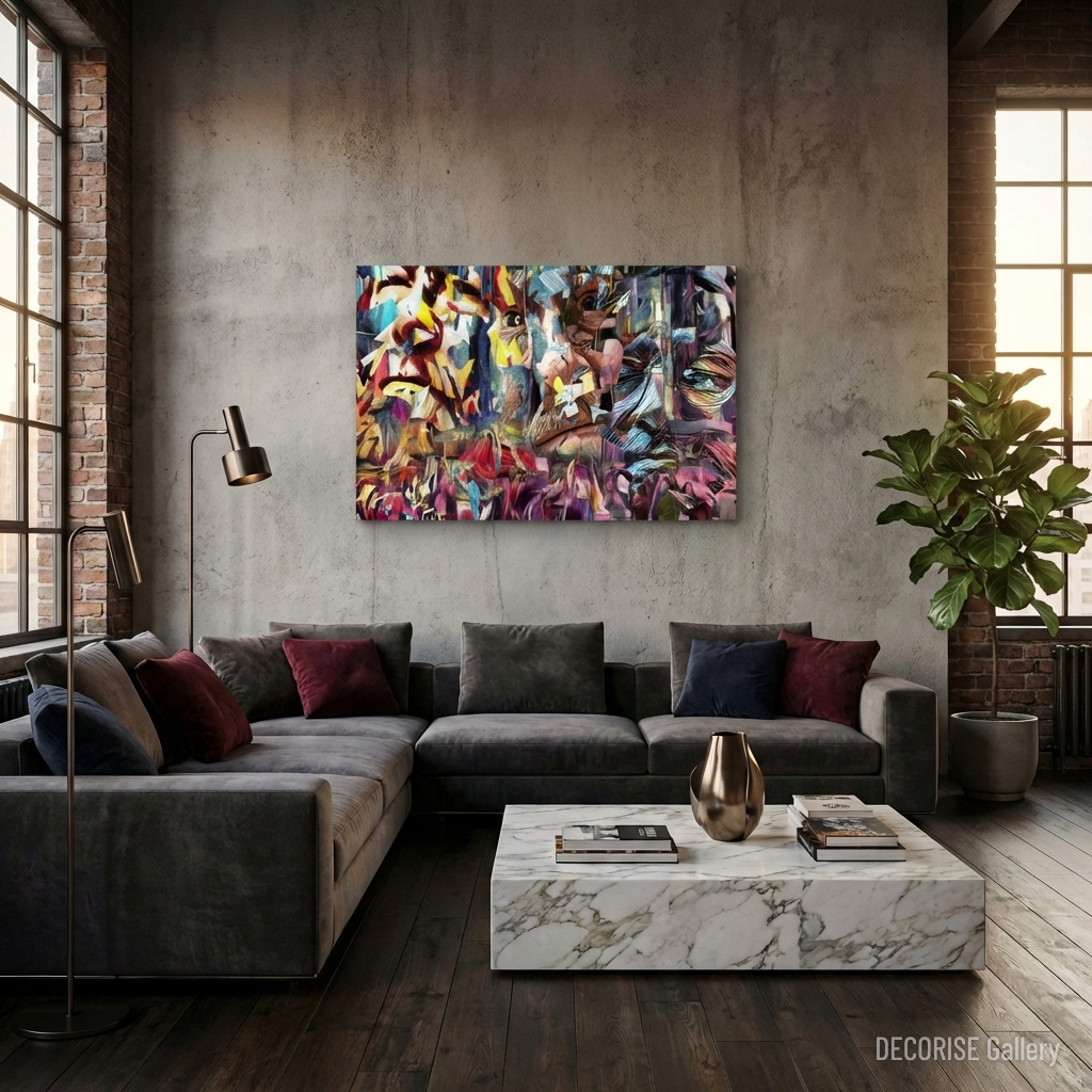 Abstrakcyjny kolaż z fragmentami twarzy