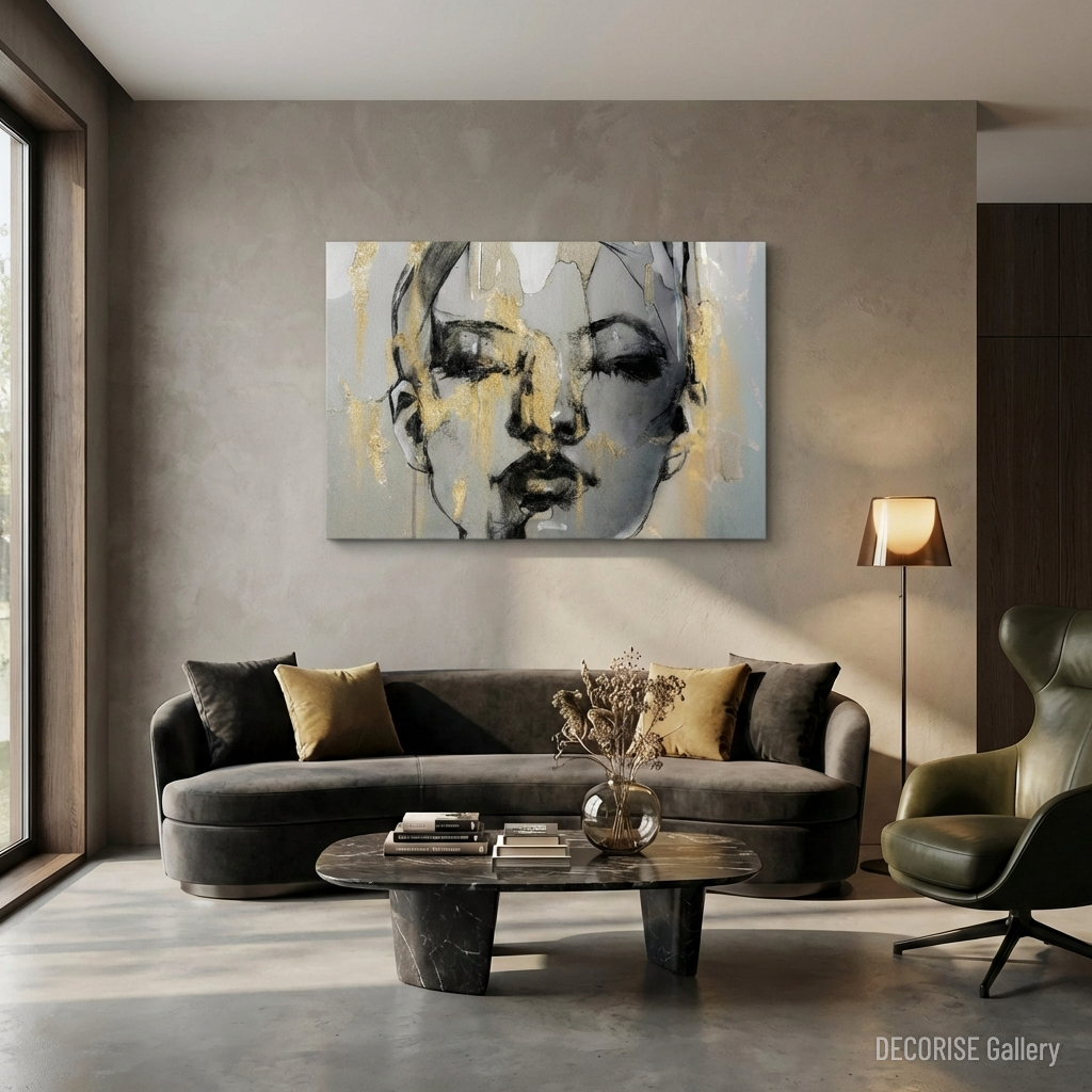 Portret kobiety ze złotymi zdobieniami