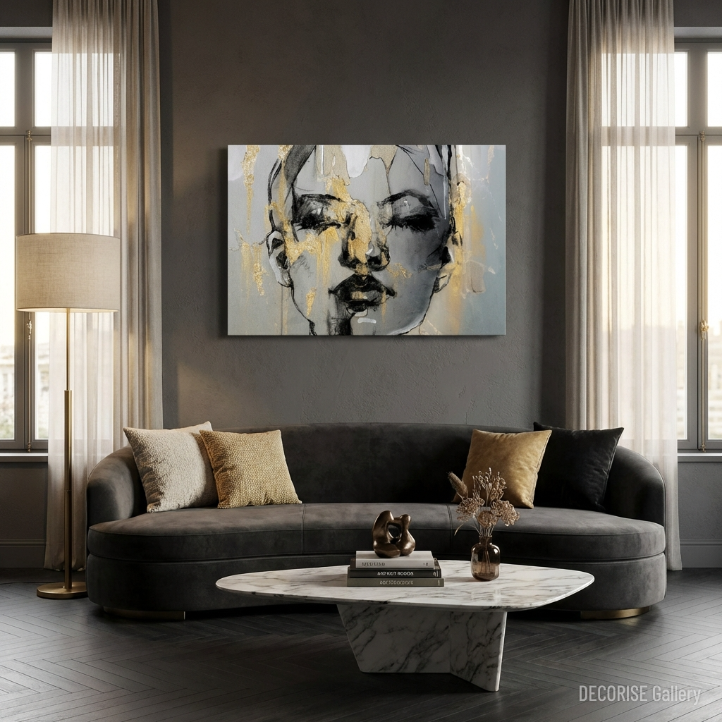 Portret kobiety ze złotymi zdobieniami