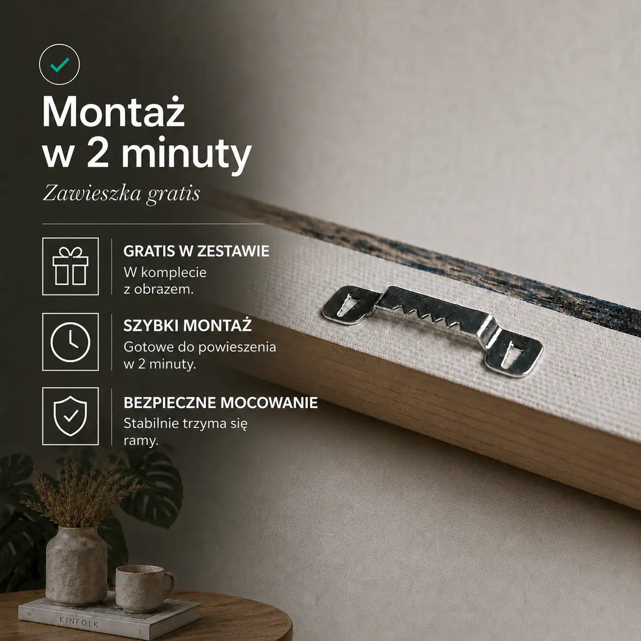 Szybki montaż z zawieszką dodawaną w gratisie | DECORISE