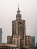 Pałac Kultury i Nauki we mgle