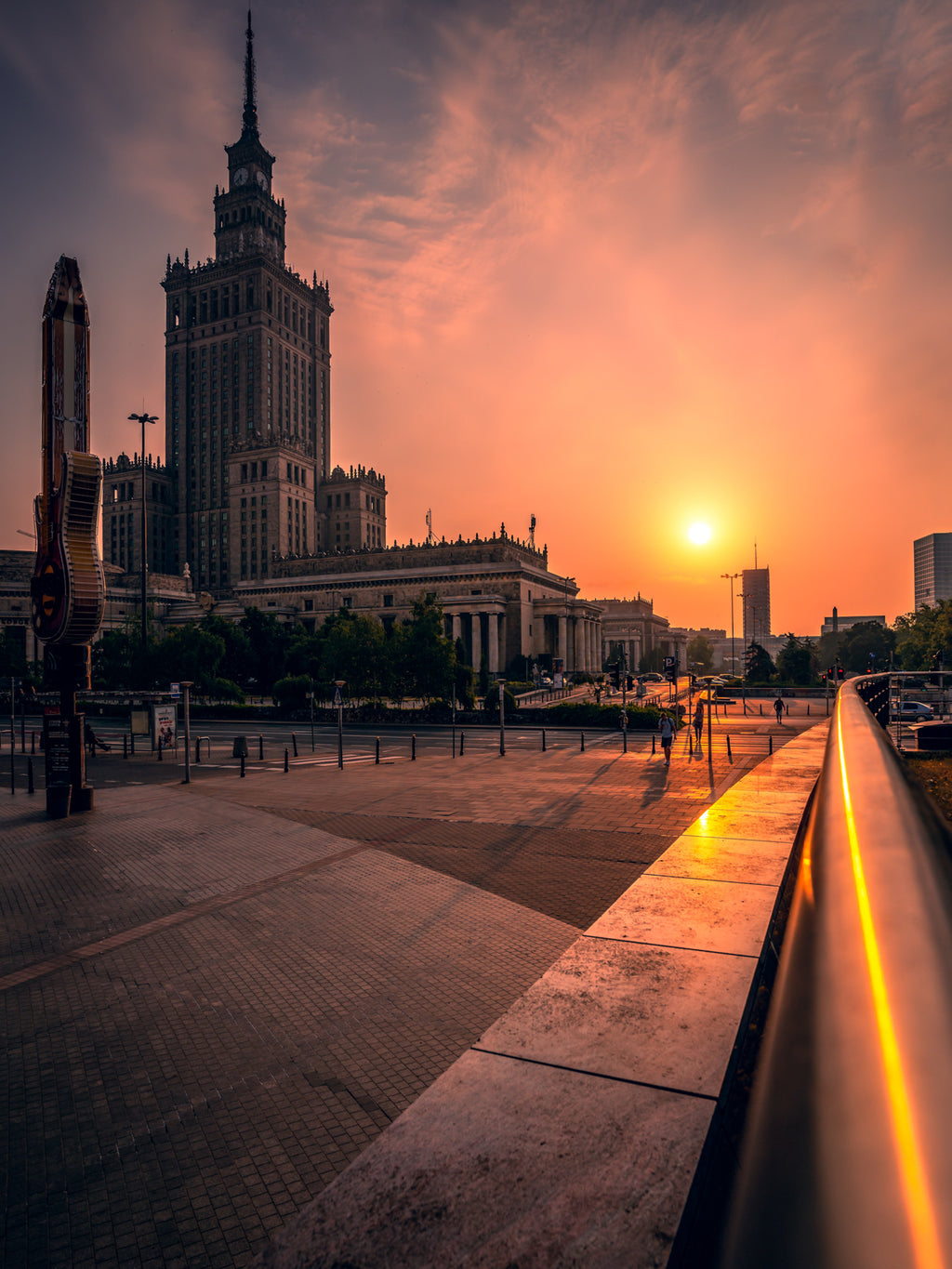 Pałac Kultury i Nauki o zachodzie