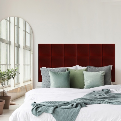 30x30 cm Bordowy Welur Panel Tapicerowany 30x30 cm Bordowy Welur Panel Tapicerowany