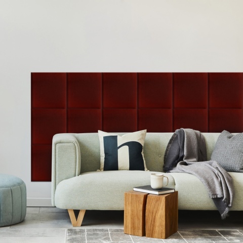 30x30 cm Bordowy Welur Panel Tapicerowany 30x30 cm Bordowy Welur Panel Tapicerowany