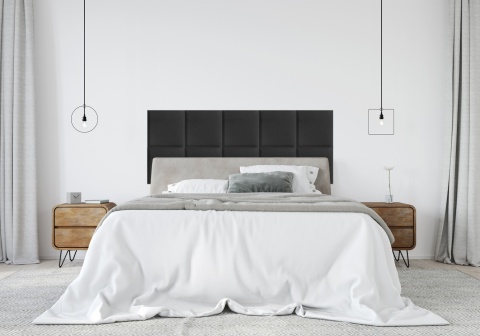 30x30 cm Grafitowy Welur Panel Tapicerowany