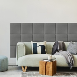 30x30 cm Jasny Szary Welur Panel Tapicerowany