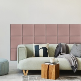 30x30 cm Różowy Welur Panel Tapicerowany