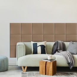 40x40 cm Beżowy Welur Panel Tapicerowany