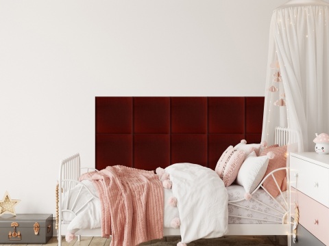 40x40 cm Bordowy Welur Panel Tapicerowany 40x40 cm Bordowy Welur Panel Tapicerowany