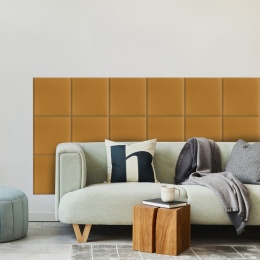 40x40 cm Żółty Welur Panel Tapicerowany